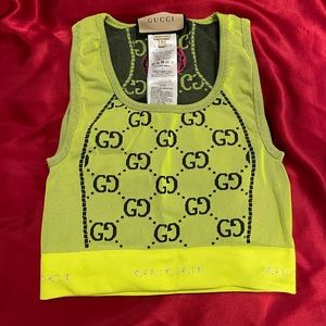 Gucci GG Logo Jacquard Crop Top